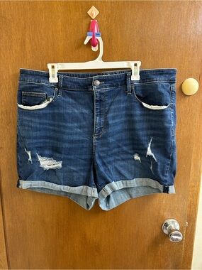 Universal Thread High Rise Midi Distressed Jean Shorts